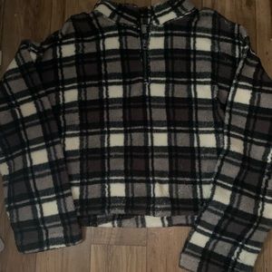 black and white plaid jacket